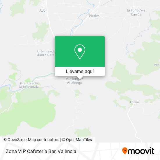 Mapa Zona VIP Cafetería Bar