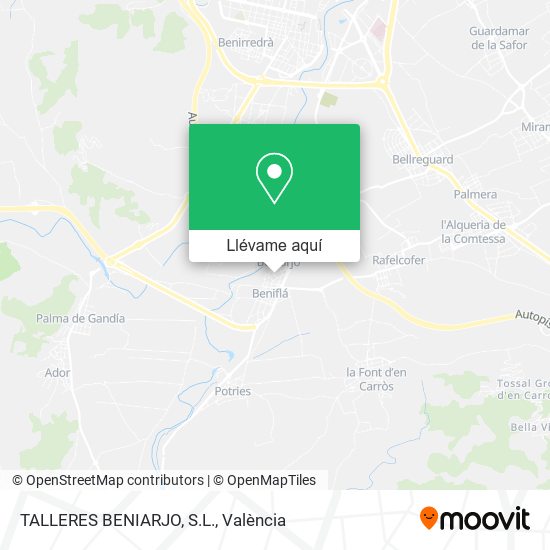 Mapa TALLERES BENIARJO, S.L.