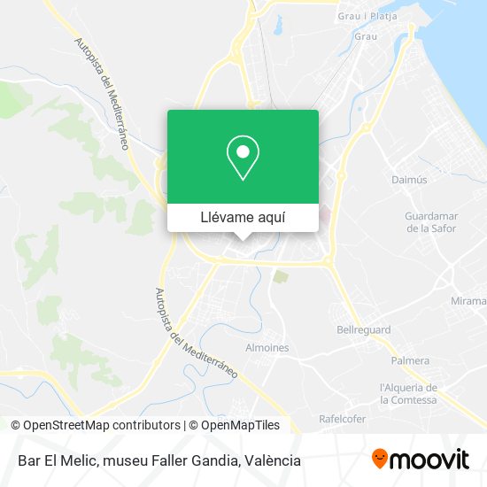 Mapa Bar El Melic, museu Faller Gandia