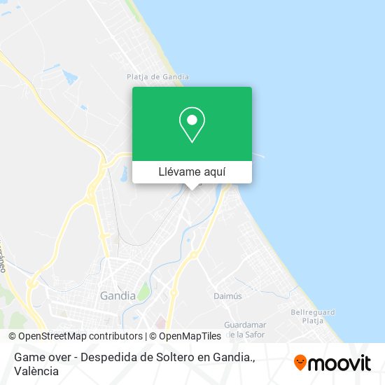 Mapa Game over - Despedida de Soltero en Gandia.