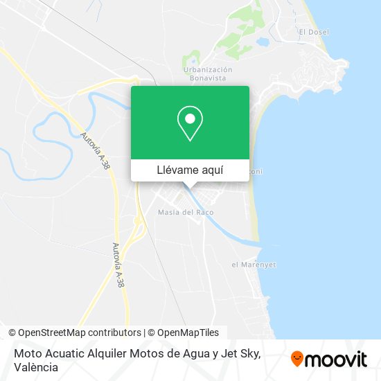 Mapa Moto Acuatic Alquiler Motos de Agua y Jet Sky