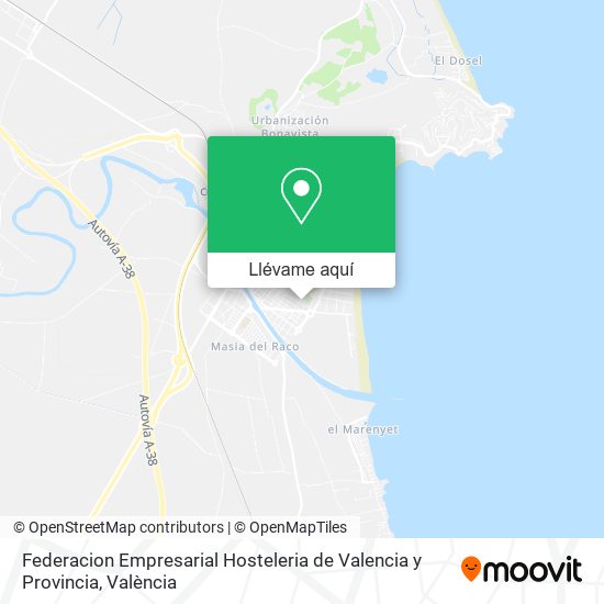 Mapa Federacion Empresarial Hosteleria de Valencia y Provincia