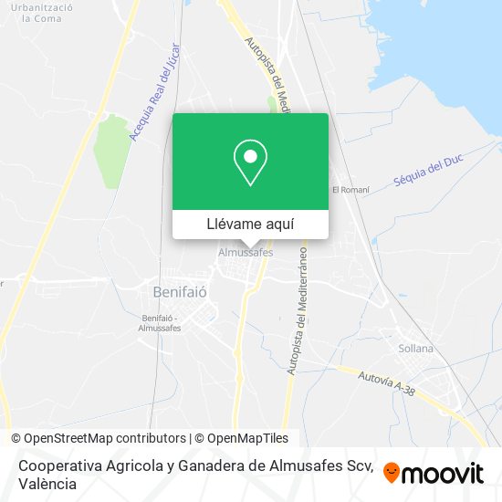 Mapa Cooperativa Agricola y Ganadera de Almusafes Scv