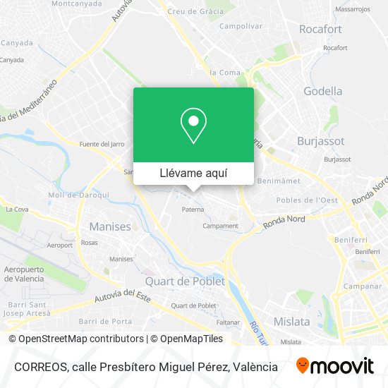 Mapa CORREOS, calle Presbítero Miguel Pérez