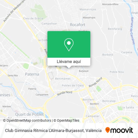 Mapa Club Gimnasia Ritmica L'Almara-Burjassot