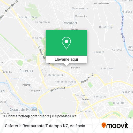 Mapa Cafetería Restaurante Tutempo K7