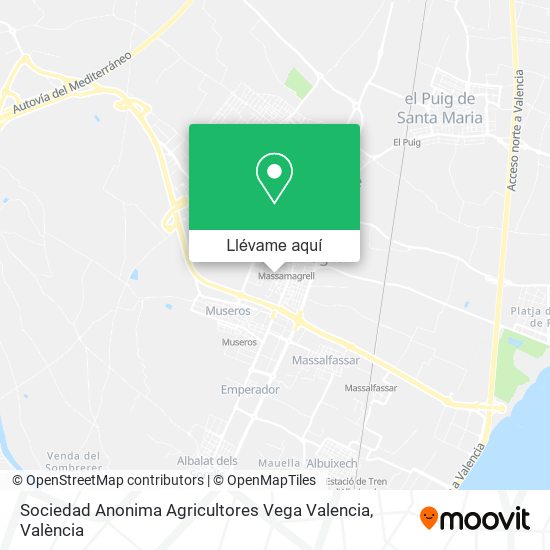 Mapa Sociedad Anonima Agricultores Vega Valencia