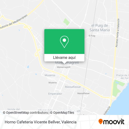 Mapa Horno Cafeteria Vicente Bellver