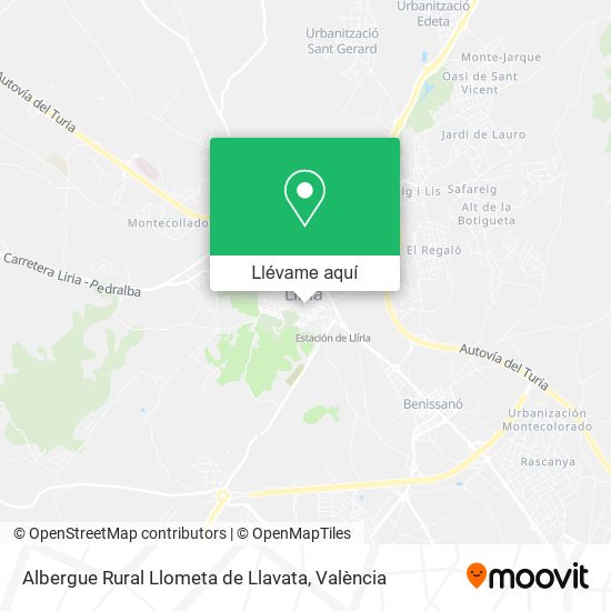 Mapa Albergue Rural Llometa de Llavata