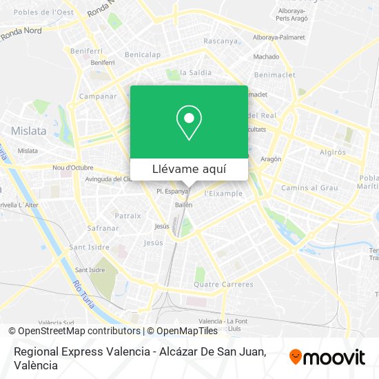 Mapa Regional Express Valencia - Alcázar De San Juan