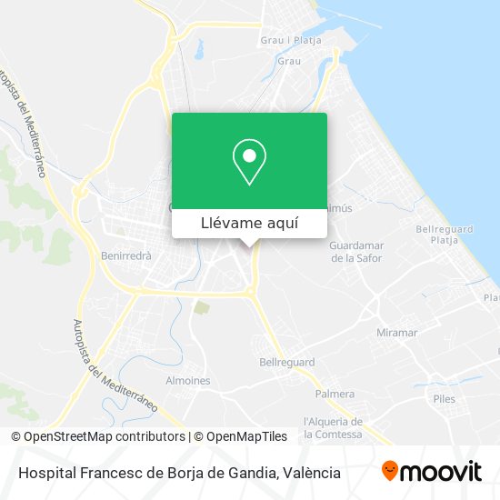Mapa Hospital Francesc de Borja de Gandia