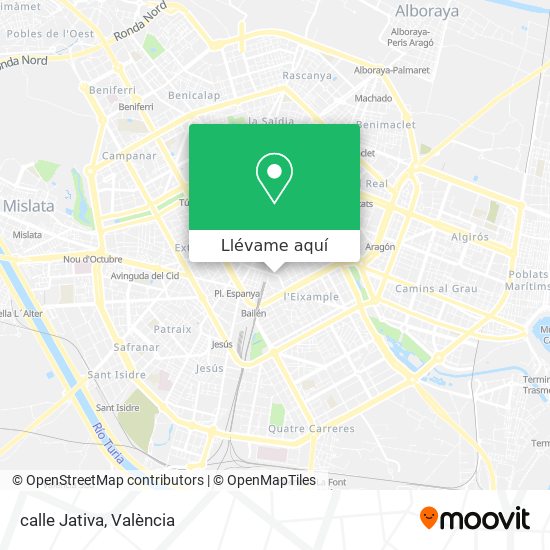 ajustar Kilimanjaro ladrón Cómo llegar a calle Jativa en Valencia en Autobús, Metrovalencia o Tren?