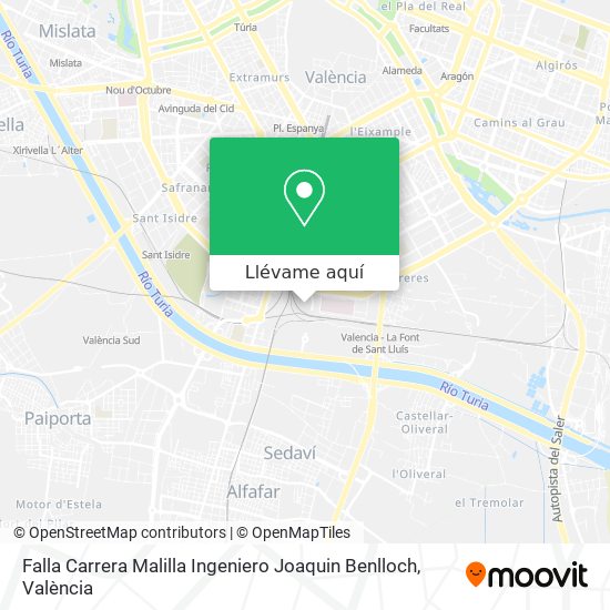 Mapa Falla Carrera Malilla Ingeniero Joaquin Benlloch