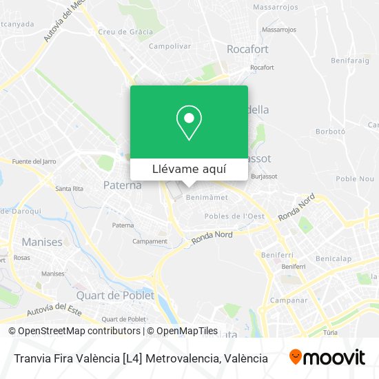 Mapa Tranvia Fira València [L4] Metrovalencia