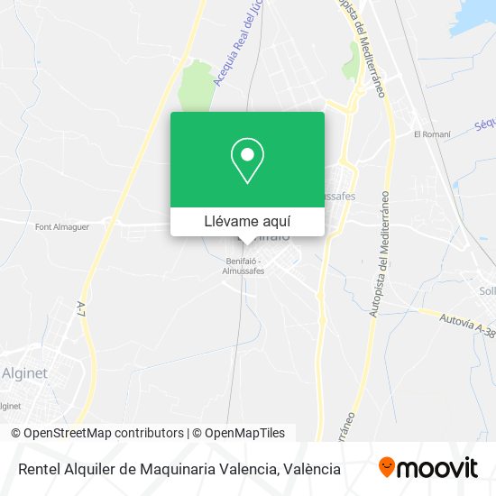 Mapa Rentel Alquiler de Maquinaria Valencia