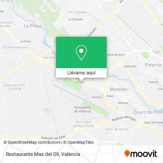 Mapa Restaurante Mas del Oli