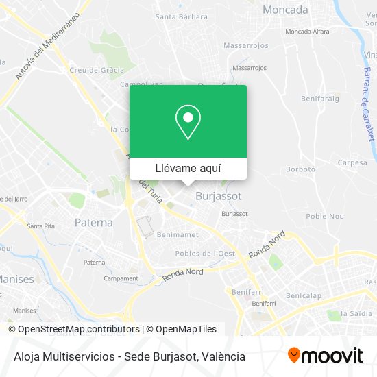 Mapa Aloja Multiservicios - Sede Burjasot