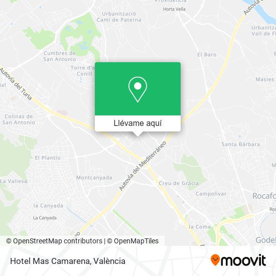 Mapa Hotel Mas Camarena