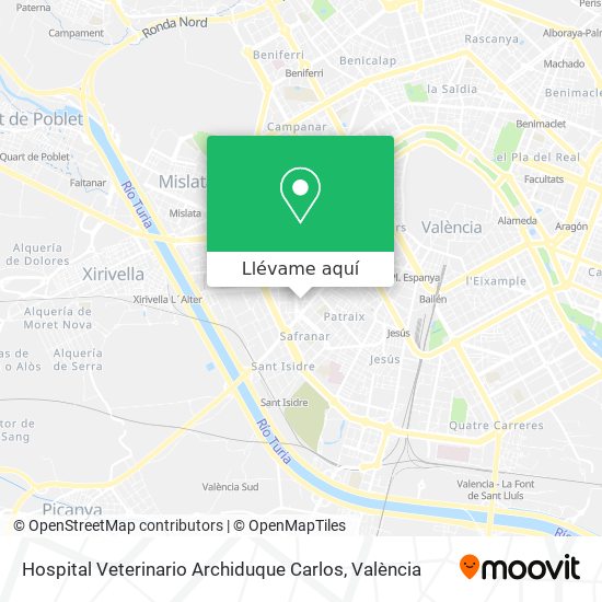 Mapa Hospital Veterinario Archiduque Carlos