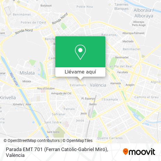 Mapa Parada EMT 701 (Ferran Catòlic-Gabriel Miró)