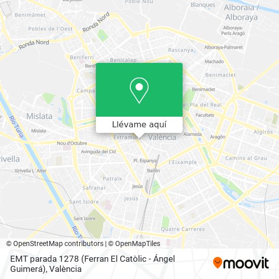 Mapa EMT parada 1278 (Ferran El Catòlic - Ángel Guimerá)