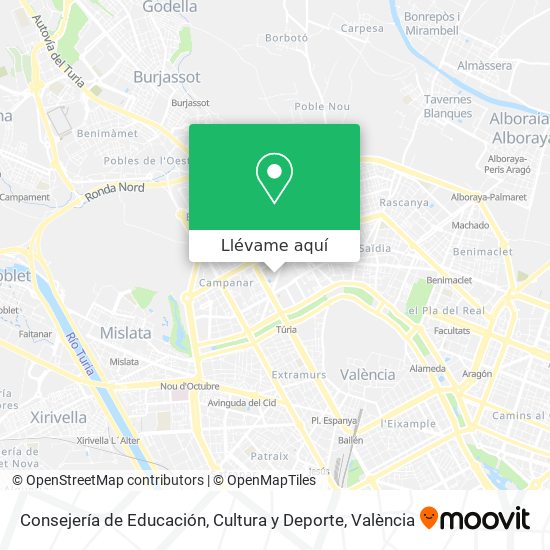 Mapa Consejería de Educación, Cultura y Deporte