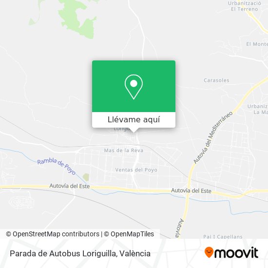 Mapa Parada de Autobus Loriguilla