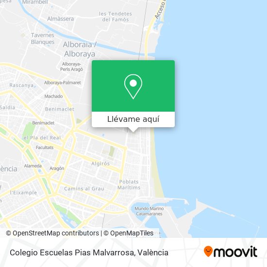 Mapa Colegio Escuelas Pias Malvarrosa
