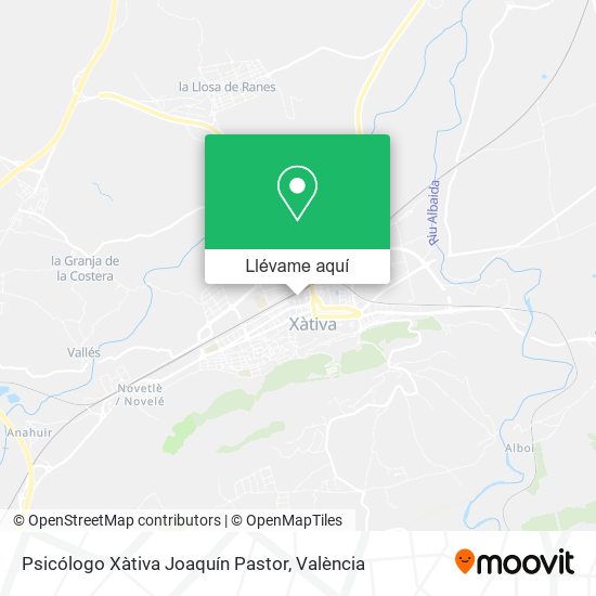 Mapa Psicólogo Xàtiva Joaquín Pastor