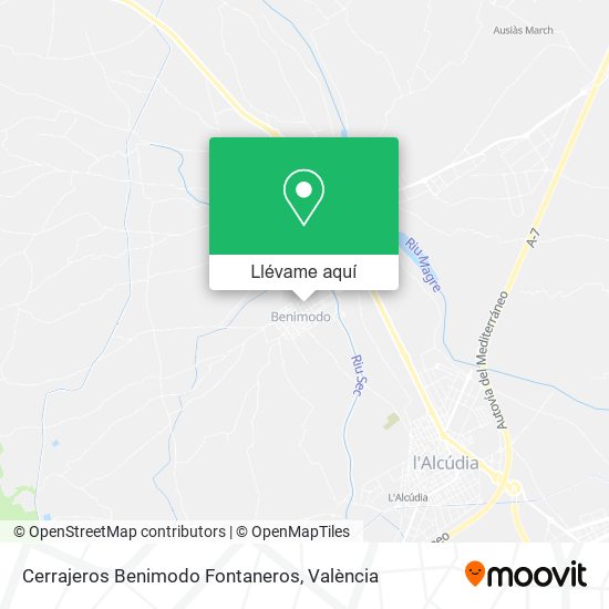 Mapa Cerrajeros Benimodo Fontaneros