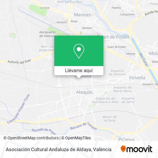 Mapa Asociación Cultural Andaluza de Aldaya