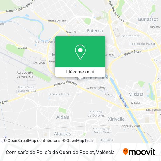 Mapa Comisaría de Policía de Quart de Poblet