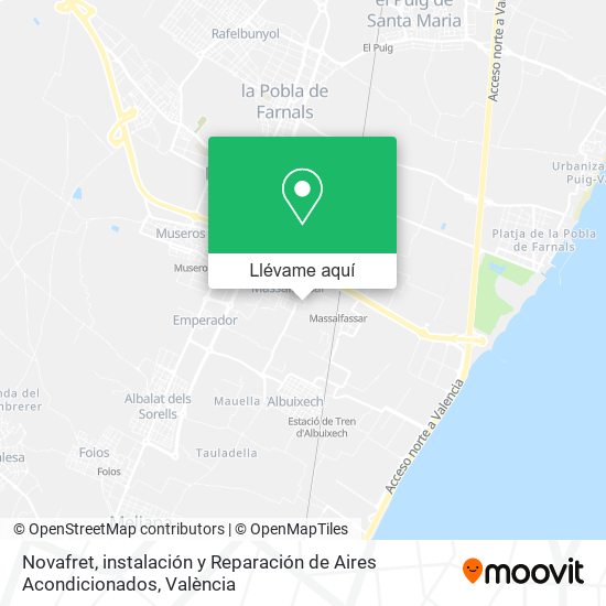 Mapa Novafret, instalación y Reparación de Aires Acondicionados