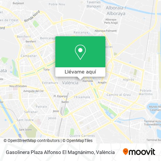 Mapa Gasolinera Plaza Alfonso El Magnánimo