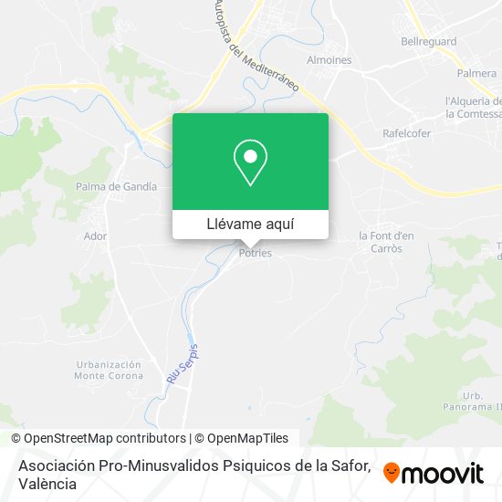 Mapa Asociación Pro-Minusvalidos Psiquicos de la Safor