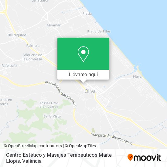 Mapa Centro Estético y Masajes Terapéuticos Maite Llopis