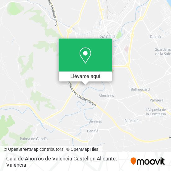 Mapa Caja de Ahorros de Valencia Castellón Alicante