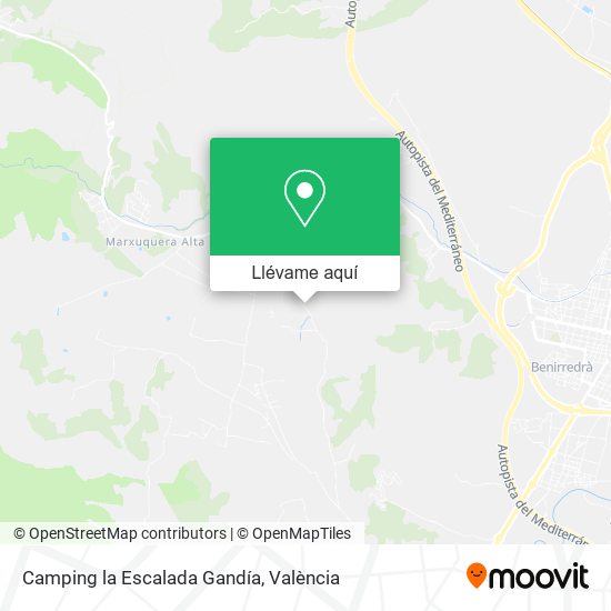 Mapa Camping la Escalada Gandía