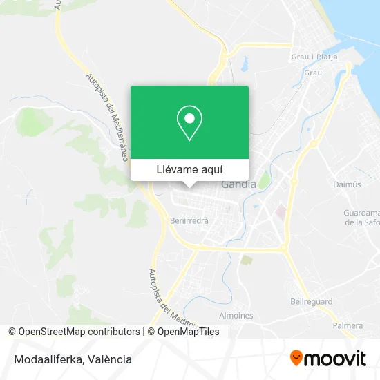 Mapa Modaaliferka