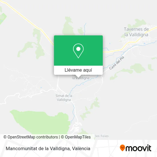 Mapa Mancomunitat de la Valldigna