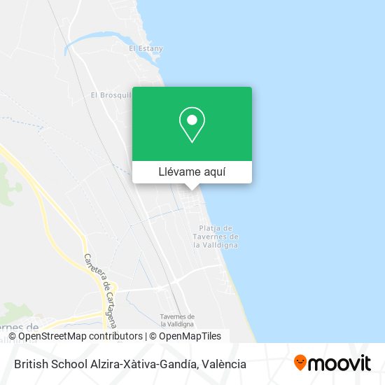 Mapa British School Alzira-Xàtiva-Gandía