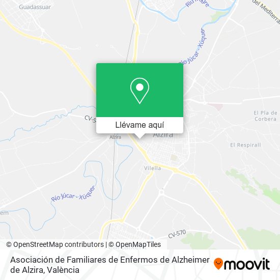 Mapa Asociación de Familiares de Enfermos de Alzheimer de Alzira