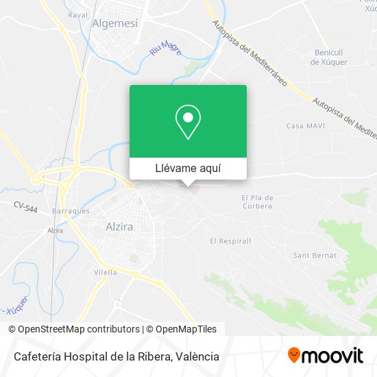 Mapa Cafetería Hospital de la Ribera