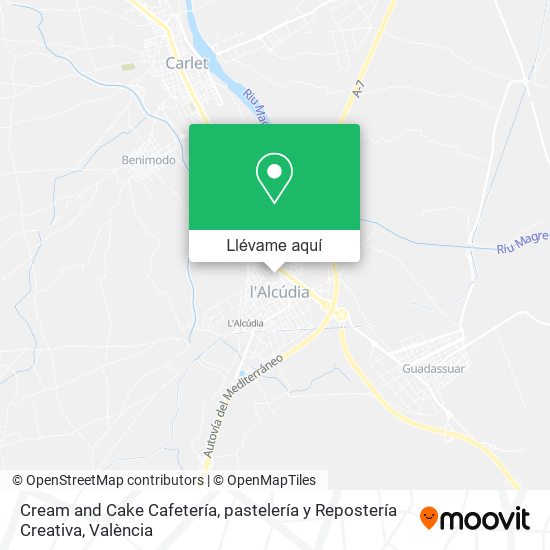 Mapa Cream and Cake Cafetería, pastelería y Repostería Creativa