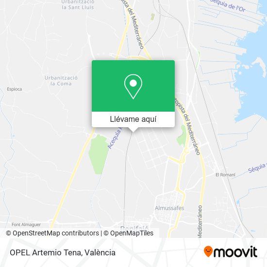 Mapa OPEL Artemio Tena