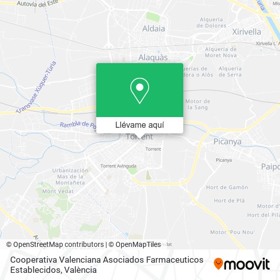 Mapa Cooperativa Valenciana Asociados Farmaceuticos Establecidos