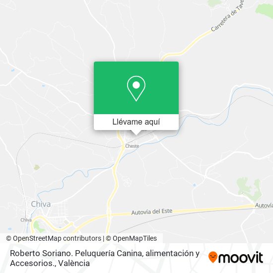 Mapa Roberto Soriano. Peluquería Canina, alimentación y Accesorios.