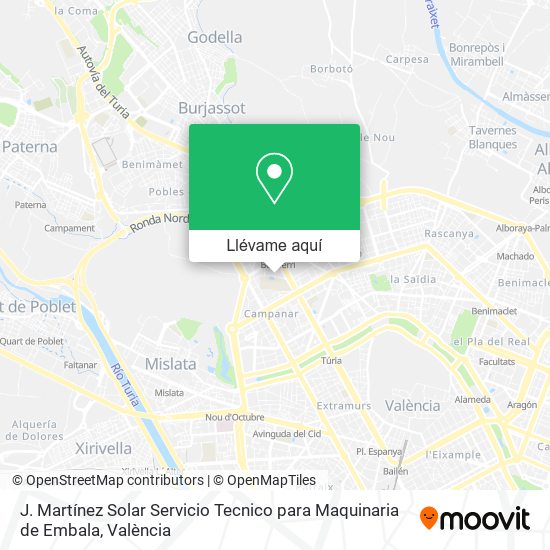 Mapa J. Martínez Solar Servicio Tecnico para Maquinaria de Embala