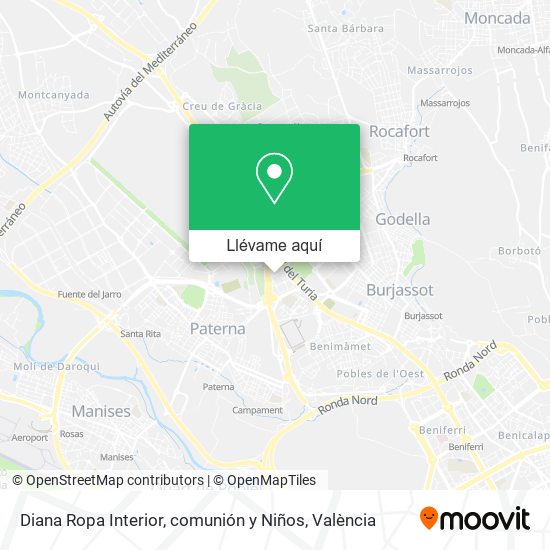 Mapa Diana Ropa Interior, comunión y Niños