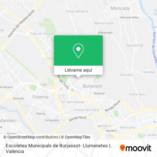 Mapa Escoletes Municipals de Burjassot- Llumenetes I